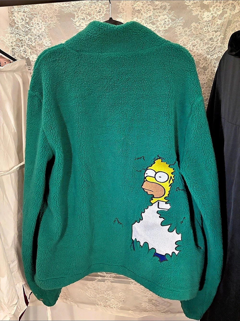 The Simpsons Teddy Jacket Green 2XL. FITS LIKE A L/XL